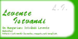levente istvandi business card